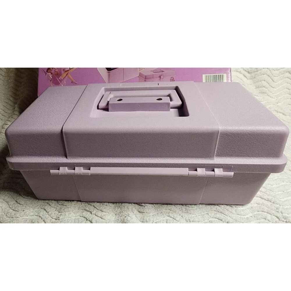 RareNIB Vintage 80s CABOODLES MakeUpCosmeticStorage PURPLE w/Tray &Orig BOX Vhtf